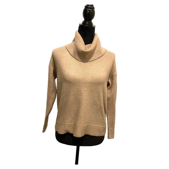LOFT Cowl Neck Sweater Beige Women's S - Picture 1 of 8